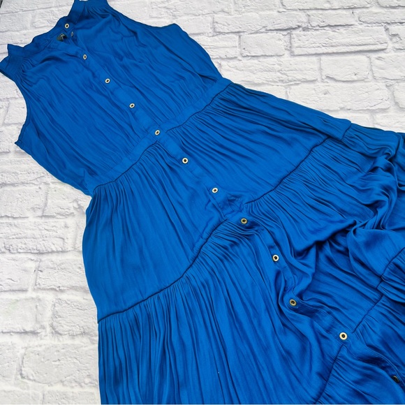 Banana Republic Dresses & Skirts - Banana Republic Maxi Dress Size 12 Tall Blue Tiered Sleeveless Boho